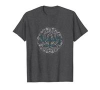 Serenity Now: Zen Lotus Mandala Meditazione Consapevolezza Maglietta, Uomo, Grigio Scuro, L
