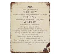 Serenity Prayer Metal Tin Sign 8 X 12 in Vintage Scripture Wall Decor Rustic Religious Quote Plaque for Home Church Prayer Room