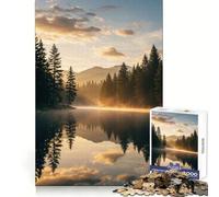Sereno Lago all'Alba - Puzzle da 1000 pezzi per adulti - Gioco cognitivo da assemblare insieme - Divertente pezzo da collezione (38x52cm)
