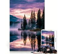Sereno riflesso del lago al crepuscolo Puzzle da 1000 pezzi per adolescenti Gioco di abilità e ragionamento Rilassante mentale Taglio preciso Regalo di Natale (50x75cm)