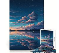 Sereno riflesso del lago al crepuscolo - Puzzle da 1000 pezzi per adolescenti - Gioco stimolante per la mente - Hobby tranquillo - Taglio preciso - Regalo stagionale (50x75cm)