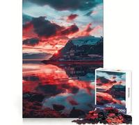 Sereno tramonto sul fiordo - Puzzle da 1000 pezzi per adolescenti - Migliora la memoria - Facile e rilassante - Taglio preciso - Decorazione da parete (50x75cm)