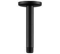 Serenophile Braccio doccia per montaggio a soffitto, prolunga doccia nera, staffa doccia in acciaio inossidabile, 10-30 cm regolabile con flangia per soffione doccia a pioggia, finitura nera opaca