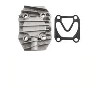 Serenophile Copertura di raffreddamento della testa del cilindro del compressore d'aria in alluminio, raccordo in metallo resistente al calore per guida pneumatica, parte di ricambio grigia con