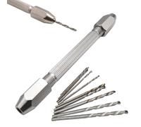 Serenophile Morsa a doppia estremità con mandrino a mano con 10 punte da trapano, set di strumenti per la riparazione di gioielli in rame per legno, plastica, PCB, campo di serraggio da 0,5 a 3,2 mm