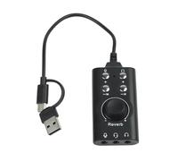 Serenophile Scheda audio USB Virtual 7.1 Surround, adattatore audio da USB a 3,5 mm con controllo del volume per PC portatile desktop Headset Gaming