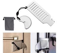 Serenophile Serratura portatile in acciaio inossidabile per la sicurezza di casa, hotel e viaggi - Fermaporta privacy con borsa portaoggetti, adatta per porte con apertura interna