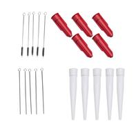 Serenophile Set di 20 ugelli e spazzole in silicone, richiudibili, per cartucce sigillanti, bottiglie di sigillante, strumenti di riparazione fai da te per finestre, porte e pavimenti, rosso e bianco