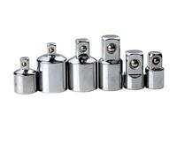 Serenophile Set di 6 adattatori per chiavi a cricchetto, 1/4 3/8 1/2 pollici, testa a bussola per convertitore di unità, cromata, ad alta durezza, con molla anti-spegnimento, per strumenti di