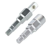 Serenophile Set di chiavi per radiatore a gradini per cricchetto quadrato da 1/2", chiave valvola in acciaio al carbonio, 10-21 mm, strumento di rimozione idraulica per raccordi, confezione da 2