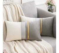 Serento Fodera per Cuscino in 2 Pezzi in Velluto Grigio 30 x 50 cm Federa per Divano Decorativo di Lusso Quadrato Moderno e Morbido con Cerniera Invisibile per la Decorazione Domestica Interna