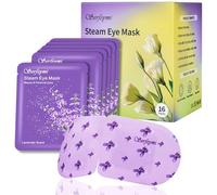 Serfeymi Maschera per occhi a vapore, 16 pezzi, autoriscaldante, per occhi gonfi e secchi, impacco caldo e umido, usa e getta, per alleviare l'affaticamento degli occhi, lavanda