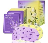 Serfeymi Maschera per occhi a vapore autoriscaldante, 22 pezzi, usa e getta, per occhi gonfi e secchi, impacco caldo e umido, sollievo dall'affaticamento degli occhi, 2 profumi misti
