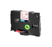 SErgcrFXb 1 pcs nero su tessuto bianco ferro su nastro 12 mm compatibile con tze-fa231 tz-fa3r fa3 per numero di parte H110 d210 d600 modelli di stampante(Red on white)