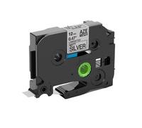 SErgcrFXb Nastro per stampante compatibile 12mmx8m TZE231 compatibile con modelli di stampante etichetta PTH110 P710BT E110VP per numero di parte TZE231(Black on Matt Sliver)