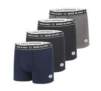 Serge Blanco Boxer SER/1BCX4/C Pantaloncino, Grigio/Nero/Blu Navy, 3XL (Pacco da 4) Uomo