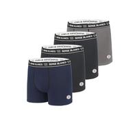 Serge Blanco Boxer SER/1BCX4/C Pantaloncino, Grigio/Nero/Blu Navy, XL (Pacco da 4) Uomo