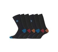 SERGE BLANCO Calzini Uomo cotone pettinato morbido, set di 6 Calze Uomo Lunghe, comodi, Nero, Rosso, Blu, Arancione, Taglie 39/42