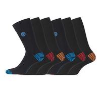 SERGE BLANCO Calzini Uomo cotone pettinato morbido, set di 6 Calze Uomo Lunghe, comodi, Nero, Rosso, Blu, Arancione, Taglie 43/46