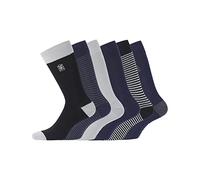 SERGE BLANCO Calzini Uomo cotone pettinato, set di 6 Calze Uomo Lunghe, comodi e casual, Grigio, Grigio, Taglie 43/46
