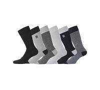 SERGE BLANCO Calzini Uomo cotone pettinato, set di 6 Calze Uomo Lunghe, confortevoli e piacevoli, Nero, Grigio, Taglie 39/42