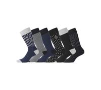 SERGE BLANCO Calzini Uomo cotone pettinato, set di 6 Calze Uomo Lunghe, divertenti, casual e traspiranti, Nero, Grigio, Taglie 39/42