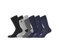 SERGE BLANCO Calzini Uomo Cotone Pettinato Set di 6 Calze Uomo Lunghe, Piacevoli e Casual, Nero, Grigio, Taglie 39/42