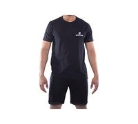 SERGE BLANCO Pigiama Uomo Cotone 100%, Set Maglietta e Pantaloni Corti Uomo, Morbido e Confortevole, Nero, Taglie L