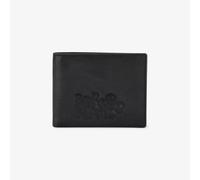 Serge Blanco Portafoglio in pelle con logo goffrato nero