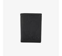 Serge Blanco Portafoglio in Pelle Nero con Logo Relief