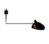 Serge Mouille Applique 1 Applique Nero e Ottone Dritta