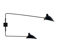 Serge Mouille Applique 2 Applique Nero e Ottone Dritta