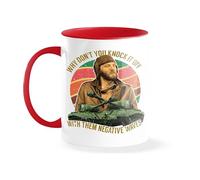 Sergeant Oddball Negative Waves Kellys Heroes Donald Sutherland Vintage 70s War Movie Funny Tazza bianca con bordo e manico rossi