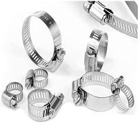 Sergenti flessibili regolabili, Fascette stringitubo regolabili in acciaio inossidabile 304 da 6 mm a 550 mm, argento, confezione da 5(194 216mm)