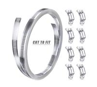 Sergenti flessibili regolabili, Kit di fissaggio for fascette stringitubo a vite senza fine in acciaio inossidabile 304, 9,8-34,4 piedi, argento, diverse dimensioni(34.4Feet with12Heads)