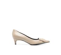Sergio Rossi Beige Calfskin Mid Heel Pumps - EU35/US5