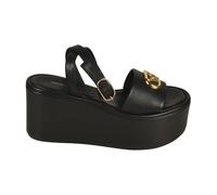 Sergio Rossi, ,Shoes ,Donna ,Nero ,38 EU Sandali con Zeppa