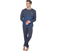 Sergio Tacchini Pigiama da Uomo in Cotone Interlock Art. 30B21 Blu Marittimo XXL