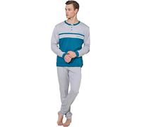 Sergio Tacchini Pigiama da Uomo in Cotone Interlock Art. 30B21 Grigio Melange XXL