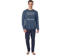 Sergio Tacchini Pigiama da Uomo in Cotone Interlock Art. 50B15 Denim Scuro L