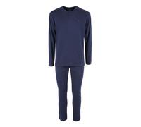 Sergio Tacchini Pigiama lungo da uomo in misto cotone interlock - blu