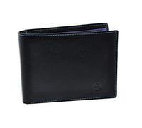 Sergio Tacchini, Portafoglio Uomo In Vera Pelle Interno Multicolore Con Scatola Regalo (Nero Classico Slim)