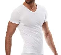 Sergio Tacchini, Set da 6 Magliette Intime Uomo in Cotone Elasticizzato Modello a V. Bianco SETTIMA