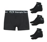 Sergio Tacchini Set Da Uomo: Boxer Casual + 3 Paia Di Calzini Sneakers Neri