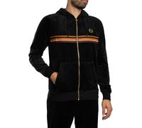 Sergio Tacchini Uomo Felpa con cappuccio e zip in velluto Albi, Nero