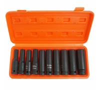 SERIE 10 BUSSOLE RINFORZATE LUNGHE AD IMPATTO ATTACCO QUADRATO 1/2" 10 - 24 mm