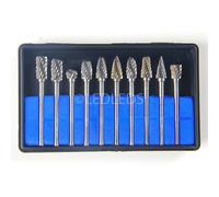 SERIE 10 FRESE AL CARBURO DI TUNGSTENO 3x6mm PER MINI TRAPANO SMERIGLIATRICE