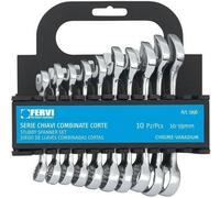 SERIE 10 Pz CHIAVI COMBINATE CORTE CROMATE, LUCIDATE A SPECCHIO CHROME - VANADIUM FERVI 0196