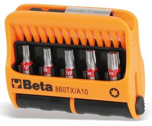 SERIE 10 pz INSERTI TORX CON PORTAINSERTI MAGNETICO IN ASTUCCIO BETA 860TX/A10