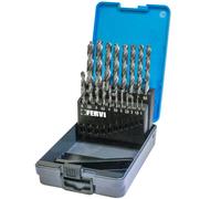 Serie 19 punte elicoidali cilindrice 1 - 10 mm hss x ferro Fervi p023/19